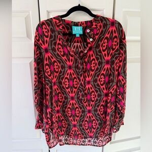 Escapada Vibrant Pink and Brown Blouse